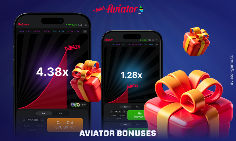 Aviator Tanzania bonuses include welcome promotions, deposit bonuses, free bets and cashbacks